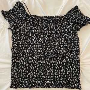 Floral off shoulder crop top